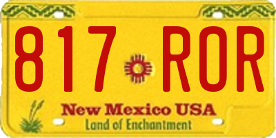 NM license plate 817ROR