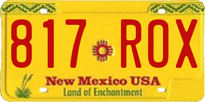 NM license plate 817ROX