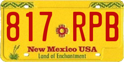 NM license plate 817RPB