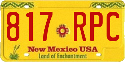 NM license plate 817RPC