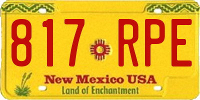 NM license plate 817RPE