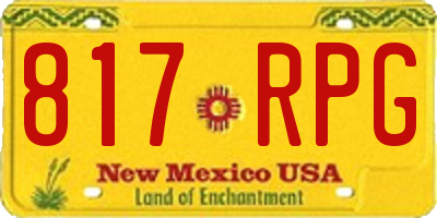 NM license plate 817RPG