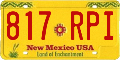 NM license plate 817RPI