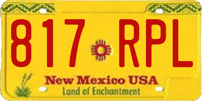 NM license plate 817RPL