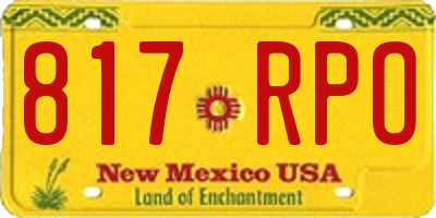 NM license plate 817RPO