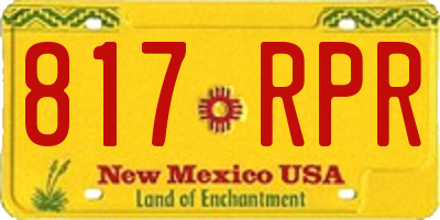 NM license plate 817RPR