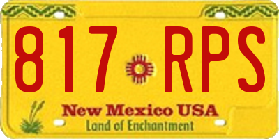 NM license plate 817RPS