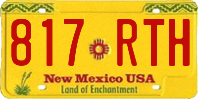 NM license plate 817RTH