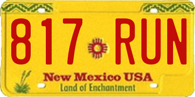 NM license plate 817RUN