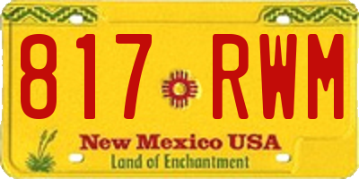 NM license plate 817RWM