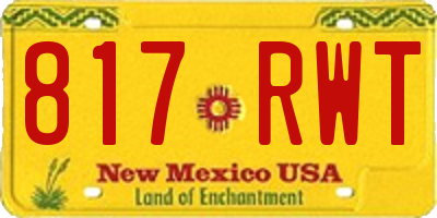NM license plate 817RWT