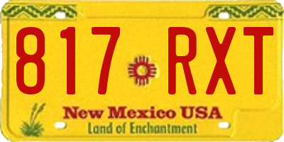 NM license plate 817RXT