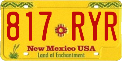 NM license plate 817RYR