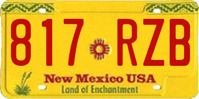 NM license plate 817RZB