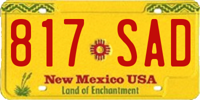 NM license plate 817SAD