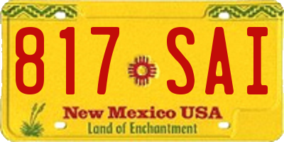 NM license plate 817SAI