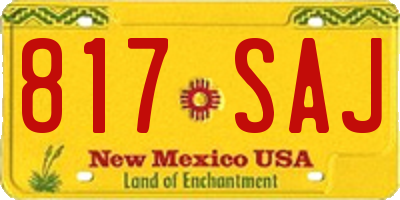 NM license plate 817SAJ
