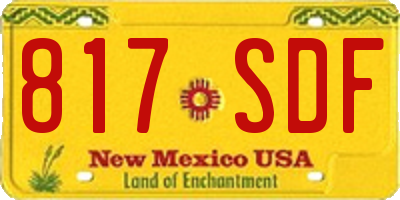 NM license plate 817SDF