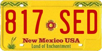 NM license plate 817SED