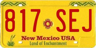 NM license plate 817SEJ