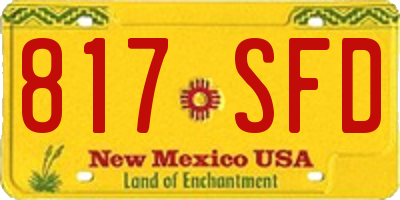 NM license plate 817SFD