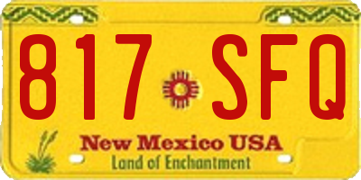 NM license plate 817SFQ