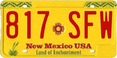 NM license plate 817SFW