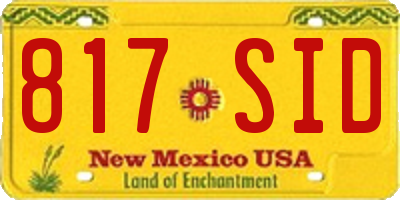 NM license plate 817SID