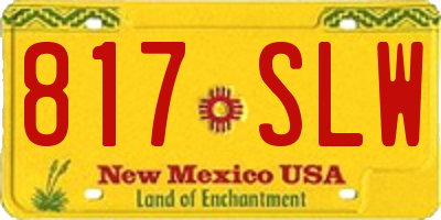 NM license plate 817SLW