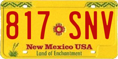 NM license plate 817SNV
