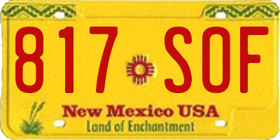 NM license plate 817SOF