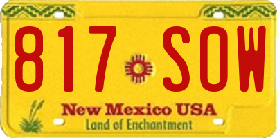 NM license plate 817SOW
