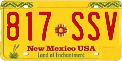NM license plate 817SSV
