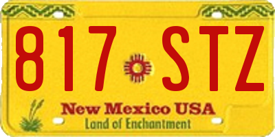 NM license plate 817STZ