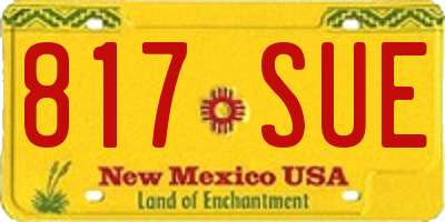 NM license plate 817SUE