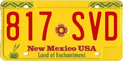 NM license plate 817SVD