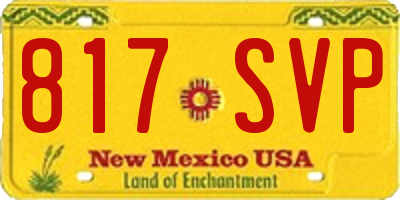 NM license plate 817SVP