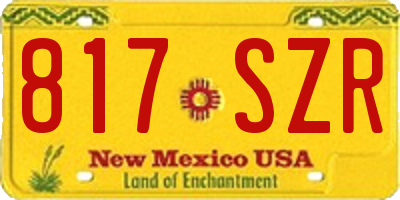 NM license plate 817SZR