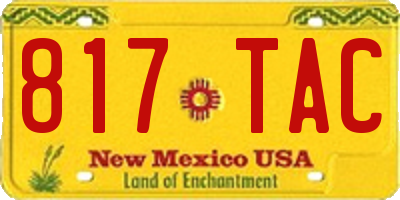 NM license plate 817TAC