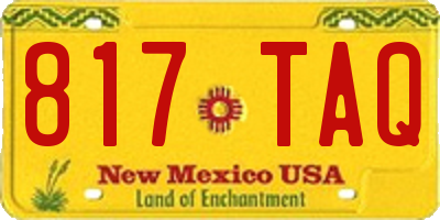 NM license plate 817TAQ