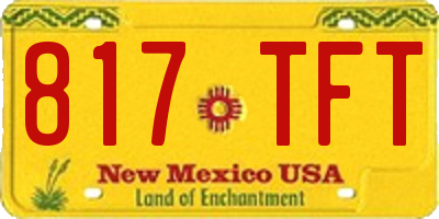 NM license plate 817TFT