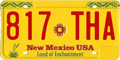 NM license plate 817THA