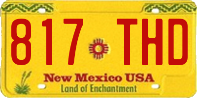 NM license plate 817THD