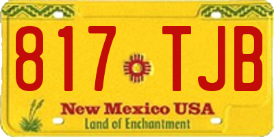 NM license plate 817TJB