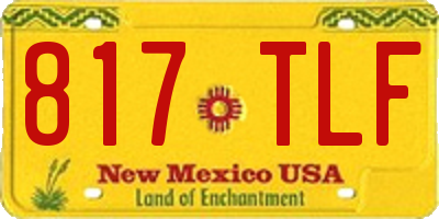 NM license plate 817TLF