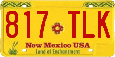 NM license plate 817TLK