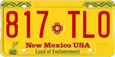 NM license plate 817TLO