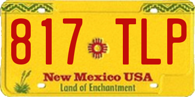 NM license plate 817TLP