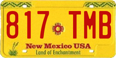 NM license plate 817TMB