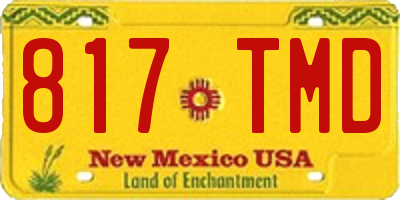 NM license plate 817TMD